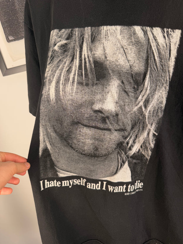 VINTAGE MEXICAN MISSPELLED "KURT COBIAN: I HATE MYSELF AND I WANT TO DIE" SHIRT