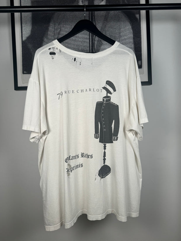 EXTREMELY RARE SPRING/SUMMER 2020 CANCELLED MISPRINT "79 RUE CHARLOT / DEPRIMIS" PARIS STORE OPENING SHIRT