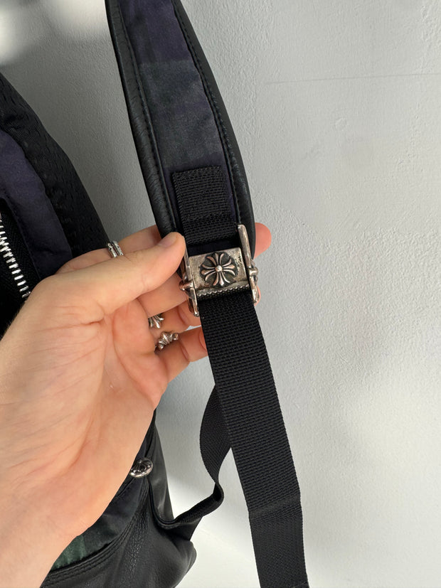 EXTREMELY RARE EARLY 2000'S ALPINE PLAID CROSS PATCH MOTO BACKPACK