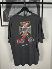90'S THRASHED GLITTER EFFECT ATLANTA WEST COAST CHOPPERS BOOTLEG "FOXWORTHY'S REDNECK CHOPPERS" SHIRT