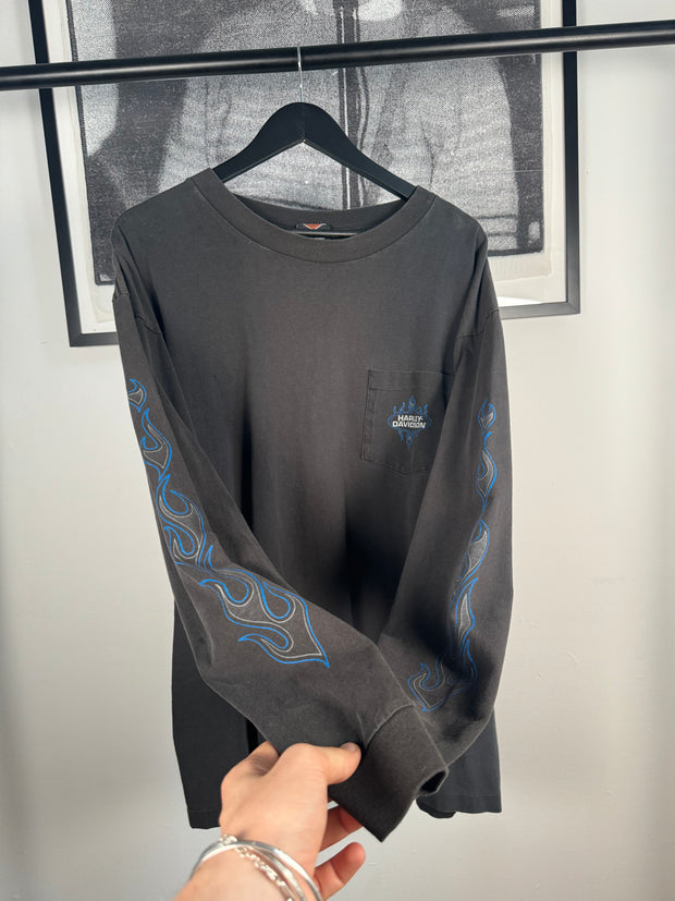 ICONIC CYBER ICE FLAME / EVIL POLAR BEAR HARLEY DAVIDSON ALASKA LONG SLEEVE