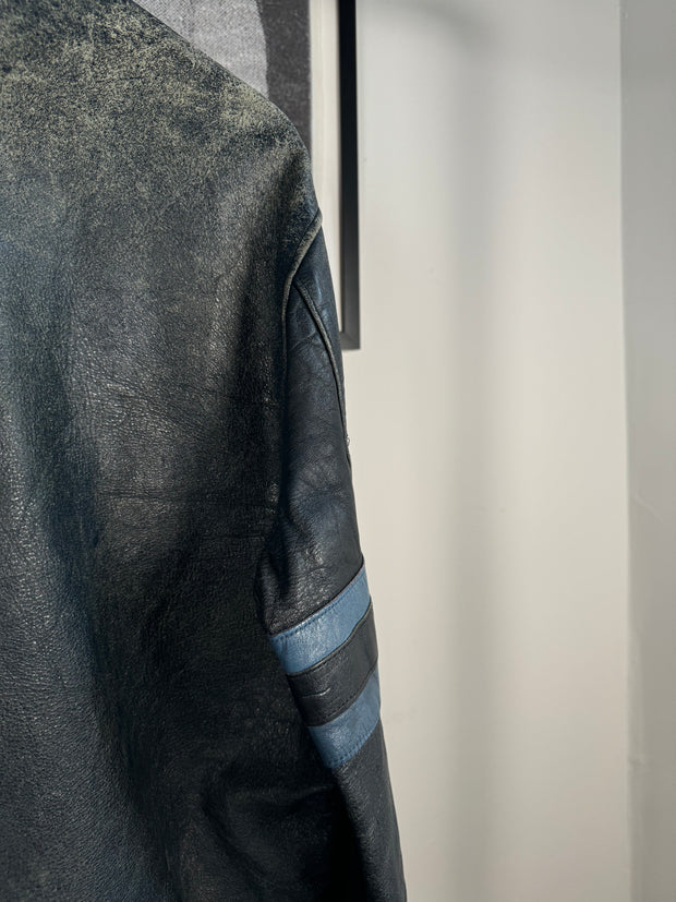 INSANE 1950'S THRASHED CRACKED LEATHER STADIUM JACKET