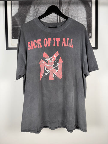 ULTIMATE VINTAGE GRAIL: 90s ERD REFERENCE SICK OF IT ALL “WHEN THE PAIN STRIKES” NEW YORK HARDCORE OPIUM DEN LOGO SHIRT