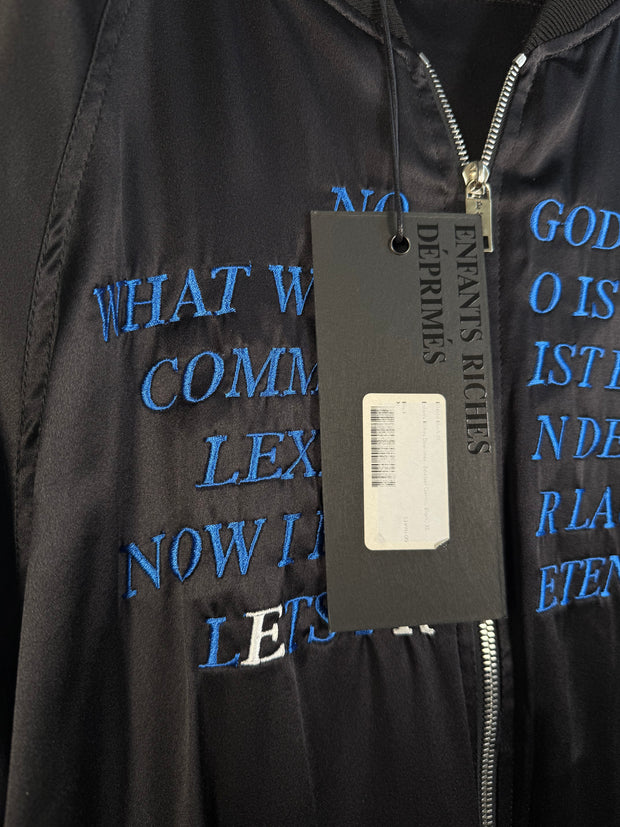 THE LAST BRAND NEW w/ TAGS ICONIC PRE-SPRING 2017 "GERMS" SILK BOMBER