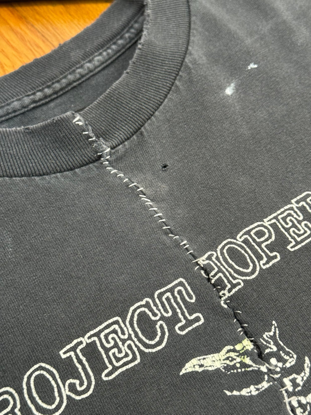 UNBELIEVABLE 2002 DENTAL FLOSS REPAIRED SWEDISH HARDCORE PUNK "PROJECT HOPELESS" SHIRT