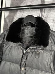 ULTIMATE GRAIL EARLY 2000's MINK COLLAR WAXED COTTON UTILITY JACKET