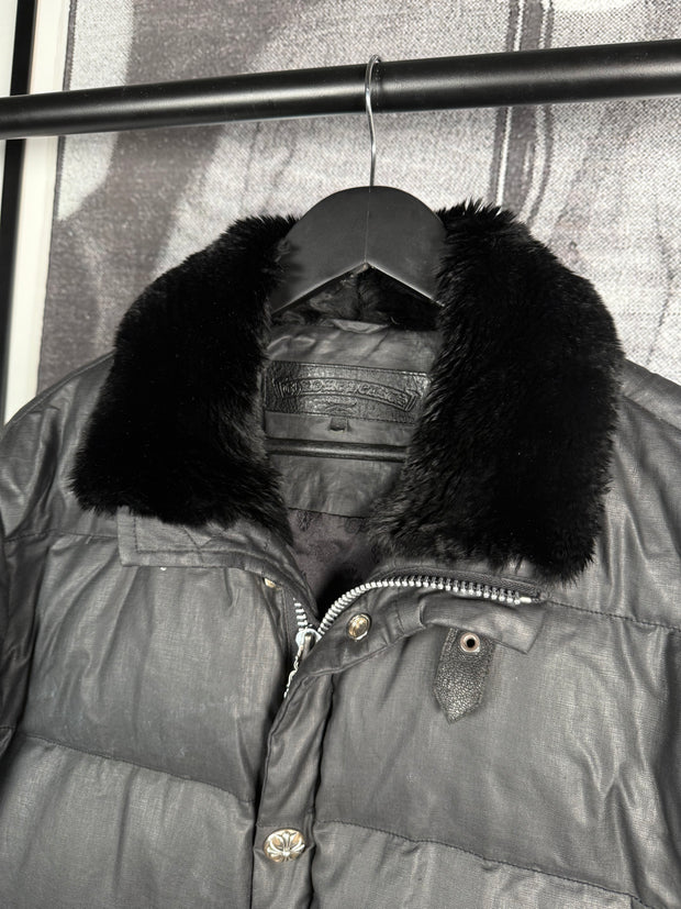 ULTIMATE GRAIL EARLY 2000's MINK COLLAR WAXED COTTON UTILITY JACKET