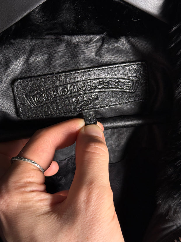 ULTIMATE GRAIL EARLY 2000's MINK COLLAR WAXED COTTON UTILITY JACKET