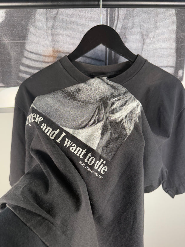 VINTAGE MEXICAN MISSPELLED "KURT COBIAN: I HATE MYSELF AND I WANT TO DIE" SHIRT