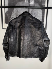 ULTIMATE GRAIL 2020 MADE-TO-ORDER EDITION NOIRE SILK LINED ERD ROSES JACKET EN CUIR