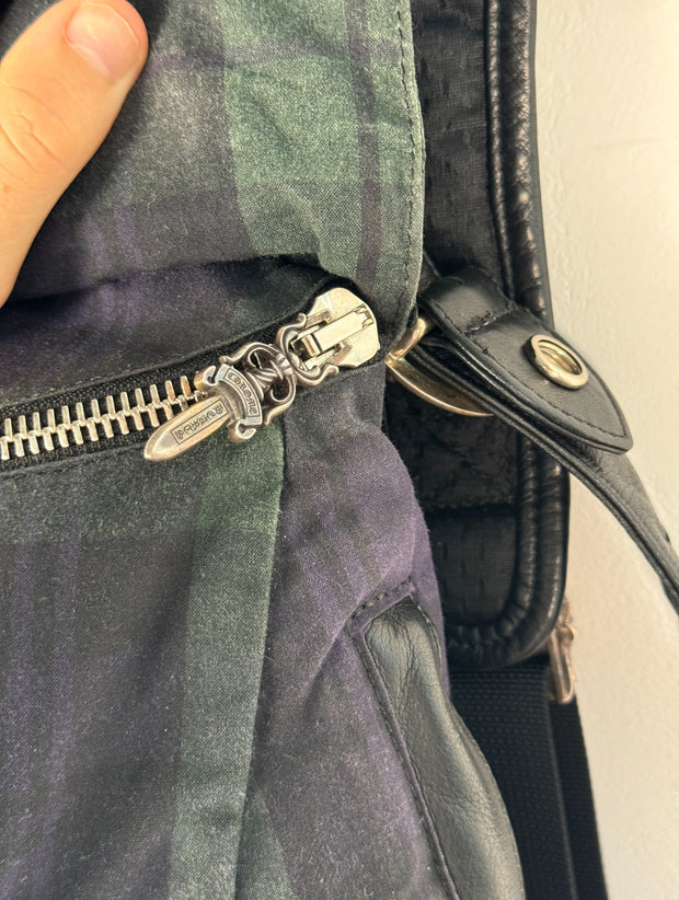 EXTREMELY RARE EARLY 2000'S ALPINE PLAID CROSS PATCH MOTO BACKPACK
