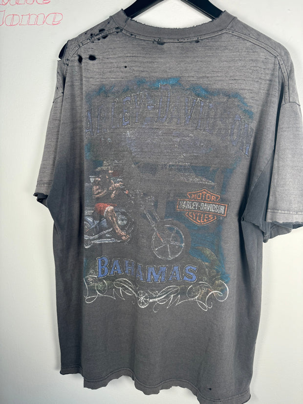 90's ULTRA-FADED HARLEY DAVIDSON BAHAMAS TEE