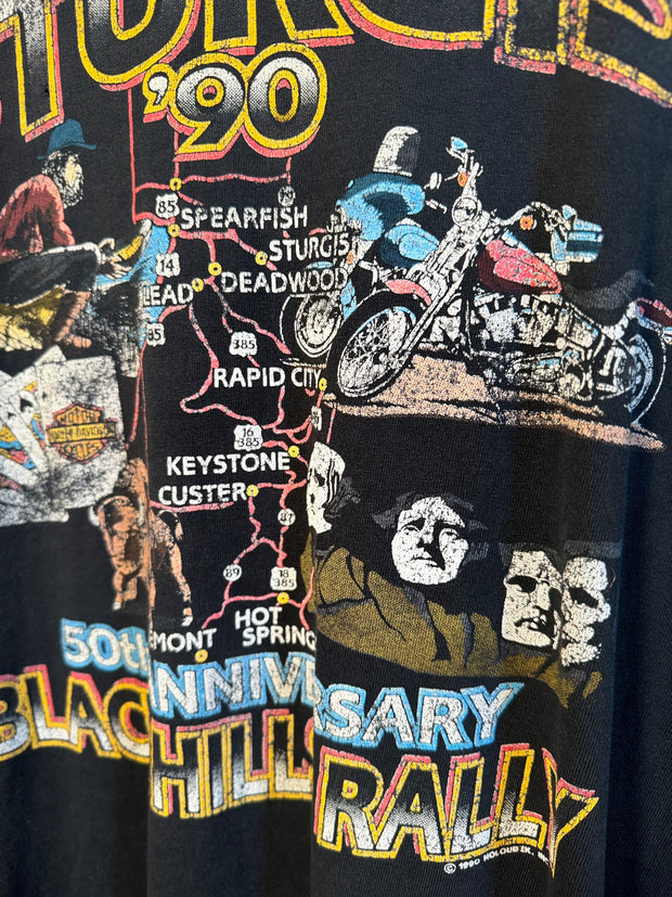 1990 HARLEY DAVIDSON STURGIS MOTORCYCLE BLACK HILLS RALLY IN ATHLETE SIZE