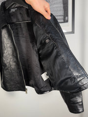 ULTIMATE GRAIL 2020 MADE-TO-ORDER EDITION NOIRE SILK LINED ERD ROSES JACKET EN CUIR