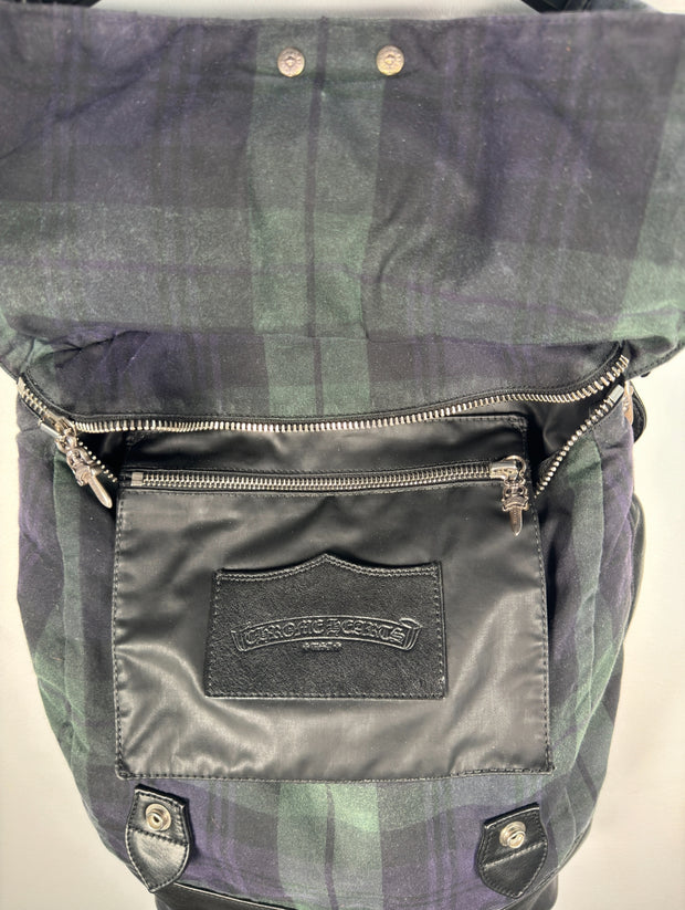EXTREMELY RARE EARLY 2000'S ALPINE PLAID CROSS PATCH MOTO BACKPACK
