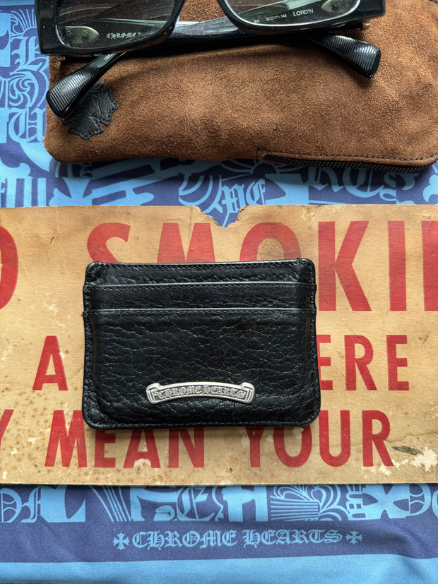BUTTERY COWHIDE & .925 SILVER CROSS PENDANT CARDHOLDER