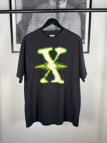 INSANE 90's DEMNA STYLE "XTASY" ECSTASY ACID GREEN GLOW LOGO SHIRT