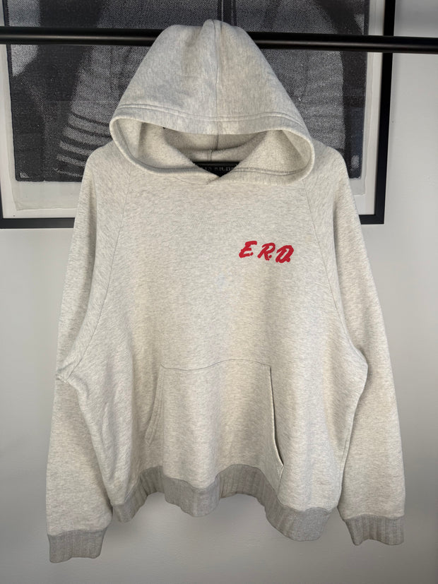 ULTIMATE GRAIL 1 of 1 AUTUMN/WINTER 2019 HAND-DRAWN “GLUE SNIFFER” D.A.R.E. PAINTED PATCHWORK HOODIE