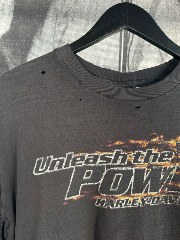 90'S THRASHED & FADED "UNLEASH THE POWER" HARLEY DAVIDSON SHIRT