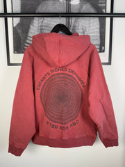 RARE SPRING/SUMMER 2020 MAROON OVER-DYED “CRY FOR HELP” MEGA OVERSIZED HOODIE