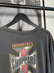 90'S THRASHED GLITTER EFFECT ATLANTA WEST COAST CHOPPERS BOOTLEG "FOXWORTHY'S REDNECK CHOPPERS" SHIRT