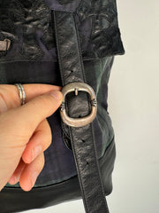 EXTREMELY RARE EARLY 2000'S ALPINE PLAID CROSS PATCH MOTO BACKPACK