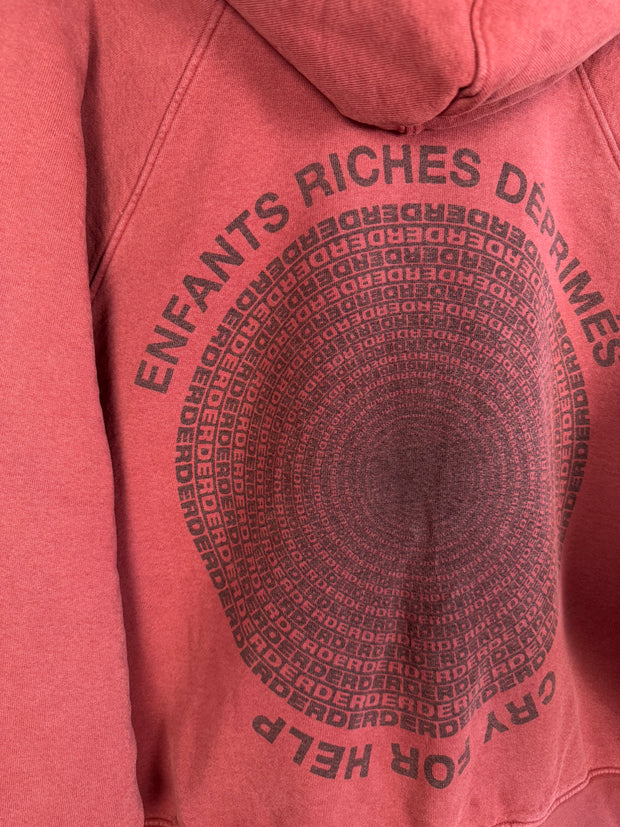 RARE SPRING/SUMMER 2020 MAROON OVER-DYED “CRY FOR HELP” MEGA OVERSIZED HOODIE
