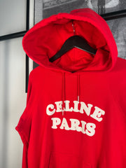 RARE ICONIC FALL/WINTER 2020 CELINE PARIS CASHMERE BLEND LOGO HOODIE