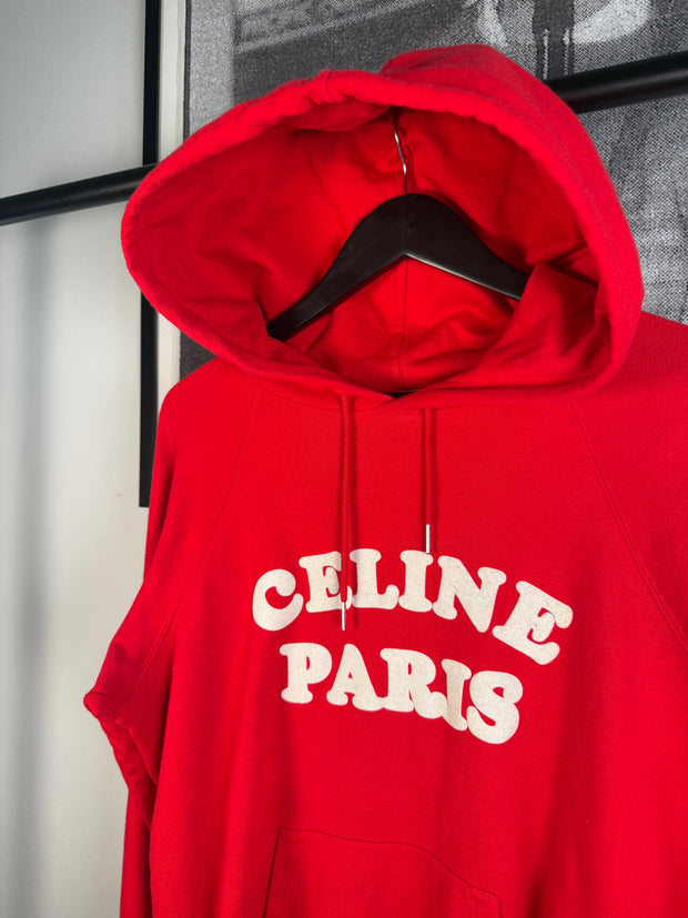 RARE ICONIC FALL/WINTER 2020 CELINE PARIS CASHMERE BLEND LOGO HOODIE