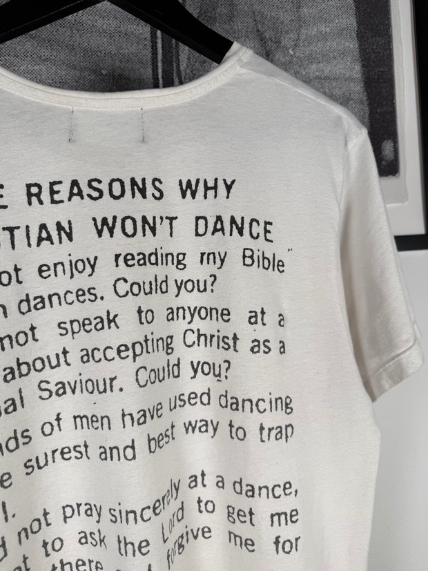 EXTREMELY RARE GRAIL SPRING/SUMMER 2021 “SOME REASONS WHY A CHRISTIAN WON’T DANCE” SHIRT