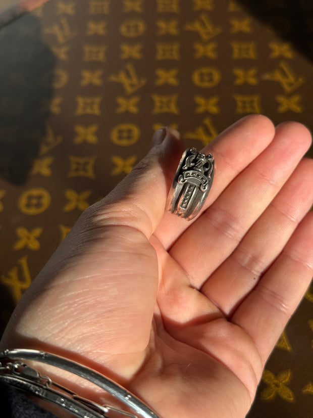 BEAUTIFULLY ICONIC EARLY 2000's DAGGER RING w/ PERFECT PATINA