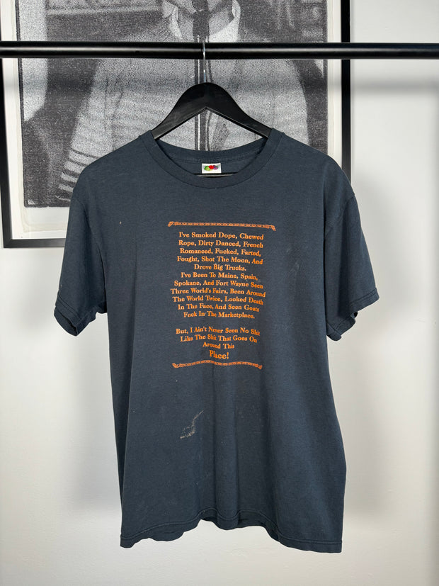 INSANELY VULGAR "SMOKED DOPE / CHEWED ROPE" BIKE SHOP SHIRT
