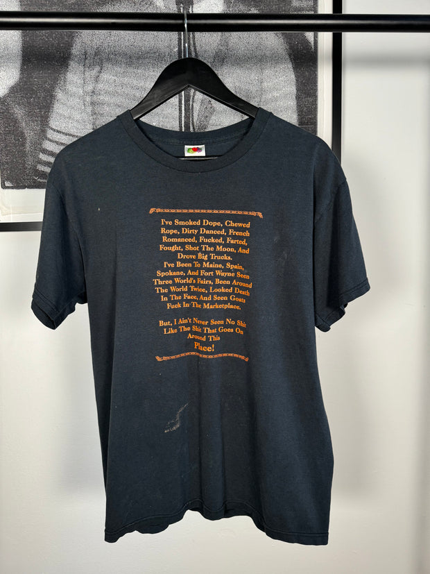 INSANELY VULGAR "SMOKED DOPE / CHEWED ROPE" BIKE SHOP SHIRT