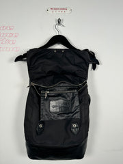 EXTREMELY RARE EARLY 2000'S BLACK WAXED COTTON CROSS PATCH MOTO BACKPACK