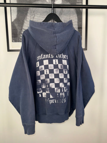 ICONIC RARE AUTOMNE/HIVER 2019 THRASHED "CHESSBOARD LOGO HOODIE"