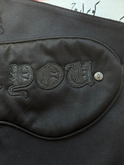 ULTIMATE GRAIL EARLY 2000'S "FUCK YOU" SLEEPING MASK IN .925 SILVER, SILK, & COWSKIN LEATHER w/ CARRYING CASE