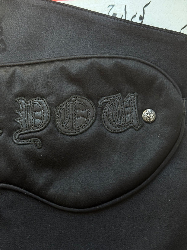 ULTIMATE GRAIL EARLY 2000'S "FUCK YOU" SLEEPING MASK IN .925 SILVER, SILK, & COWSKIN LEATHER w/ CARRYING CASE