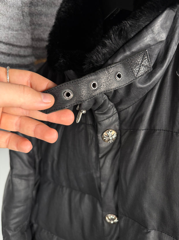 ULTIMATE GRAIL EARLY 2000's MINK COLLAR WAXED COTTON UTILITY JACKET