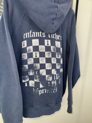 ICONIC RARE AUTOMNE/HIVER 2019 THRASHED "CHESSBOARD LOGO HOODIE"