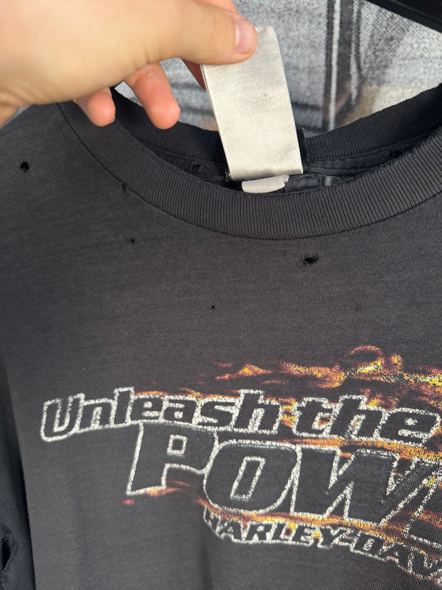 90'S THRASHED & FADED "UNLEASH THE POWER" HARLEY DAVIDSON SHIRT