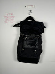 EXTREMELY RARE EARLY 2000'S BLACK WAXED COTTON CROSS PATCH MOTO BACKPACK