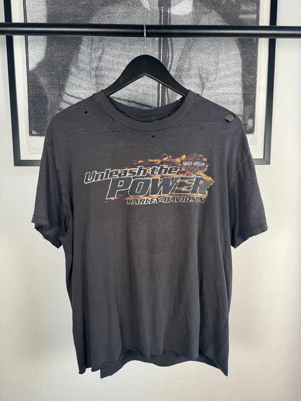 90'S THRASHED & FADED "UNLEASH THE POWER" HARLEY DAVIDSON SHIRT