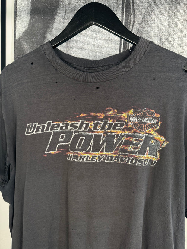 90'S THRASHED & FADED "UNLEASH THE POWER" HARLEY DAVIDSON SHIRT