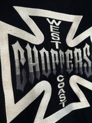 GRAIL WEST COAST CHOPPERS COWHIDE AND BOILED WOOL EMBROIDERED JESSE JAMES LOGO JACKET