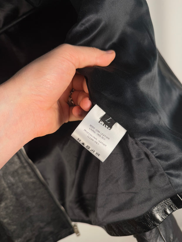 ULTIMATE GRAIL 2020 MADE-TO-ORDER EDITION NOIRE SILK LINED ERD ROSES JACKET EN CUIR