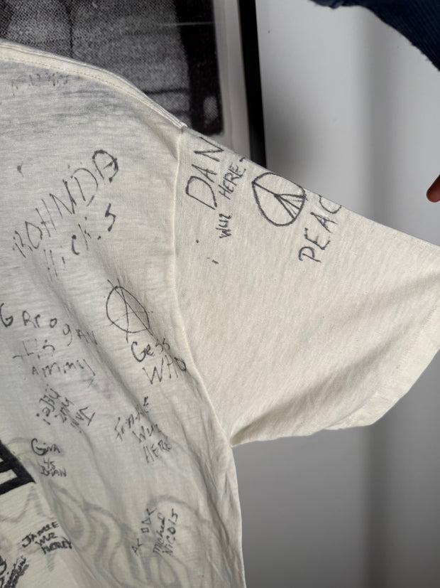 INSANE 80'S ANARCHY GROUPIE-OWNED 50+ SIGNATURE POISON ADIDAS DEF LEPPARD BAND TEE
