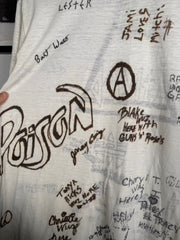 INSANE 80'S ANARCHY GROUPIE-OWNED 50+ SIGNATURE POISON ADIDAS DEF LEPPARD BAND TEE