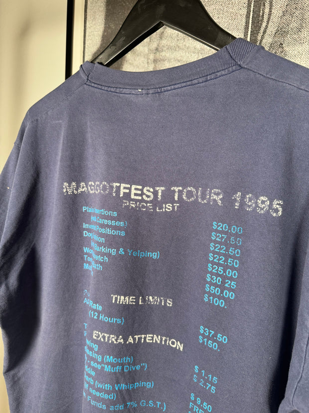 SINGLE STITCH "MAGGOTFEST 1995" BROTHEL MENU SHIRT