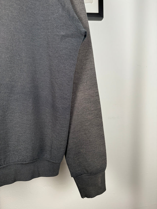 UNBELIEVABLE 80s PERFECTLY THRASHED & FADED "SOUTH SIDE" GOTHIC EMBROIDERY HOODIE
