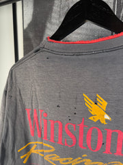 90’s INSANE THRASHED & FADED DOUBLE COLLAR “WINSTON RACING” POCKET SHIRT